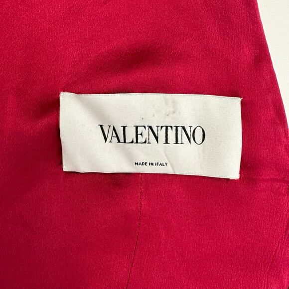 Valentino Silk Sheath Dress Ruffle Raspberry Pink | Fits like Medium - Picture 11 of 13